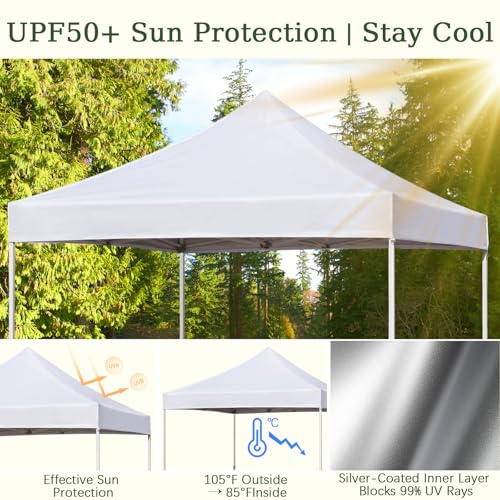 10x10 Canopy Replacement Top Cover for Pop Up Canopy Tent, Industry-Leading 3000mm Water Resistance, 500D Heavy Duty Water...