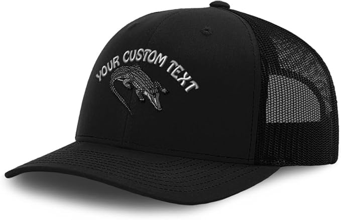 Custom Mesh Cap Hat Embroidered Gator Florida Swamp Trucker Hats for Men & Women Cotton