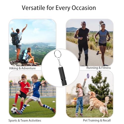 Premium Extra Loud Whistles for Camping Hiking Hunting Outdoors Sports and Emergency Situations, Sturdy but Light Aluminiu...