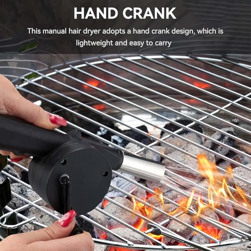 Fireplace Bellows Hand Crank Air Blower Portable Manual Bellow for Outdoor Barbecue Grill Stove Picnic Hiking Camping Camp...