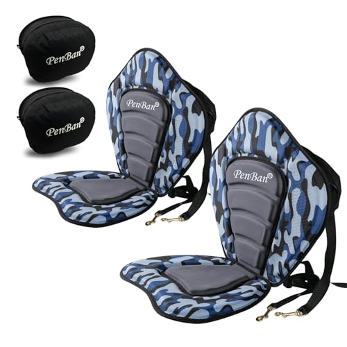 PenBan Universal Deluxe Kayak Seat Cushion with Storage Bag for Kayak,Padded Boat,SUP,Canoe,Fishing Boat,Seats with 4 Adju...