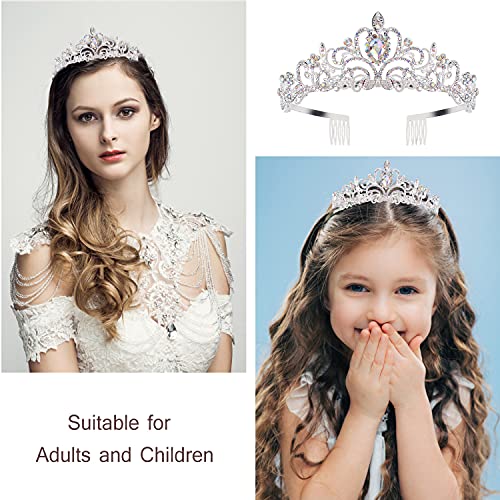 Velscrun Birthday Queen Tiaras Crown for Women, Girls Princess Crowns for Women, Queen Tiara for Mom, Silver Birth Crown H...
