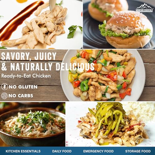 Mountain Essentials Fully Cooked Chicken 14.5 oz – Canned White Meat for Daily Meals, Camping & Emergency Food – Great for...