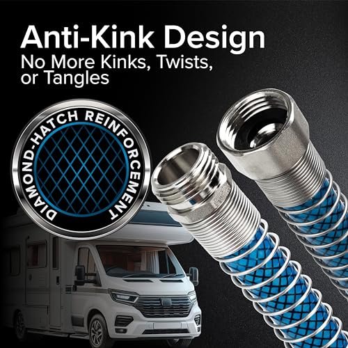 Camco TastePURE 35-Foot Premium Camper/RV Drinking Water Hose - Features a Heavy-Duty No-Kink Design with Strain Relief En...