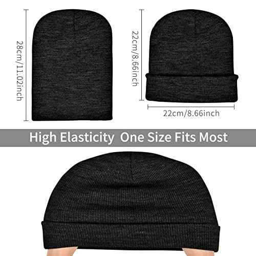 ZOORON 1 & 2 Packs Beanie for Men Women Warm Winter Hats Acrylic Knit Cuffed Beanie Cap Unisex