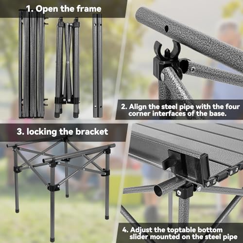 Opliy Folding Camping Table,Portable Table for 1-2 Persons -Collapsible Table Lightweight with Carry Bag for Camping, Hiki...