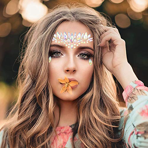 Noctilucent Face Gems Luminous makeup Temporary Tattoo Stickers Acrylic Crystal Glitter Stickers Face Jewels Rainbow Tears...