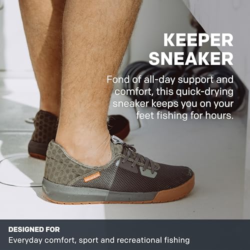 Grunden’s Keeper Sneaker - Lightweight Quick Dry Water Shoes, Breathable Mesh Upper with Rubber Toe, All Day Fishing Comfo...
