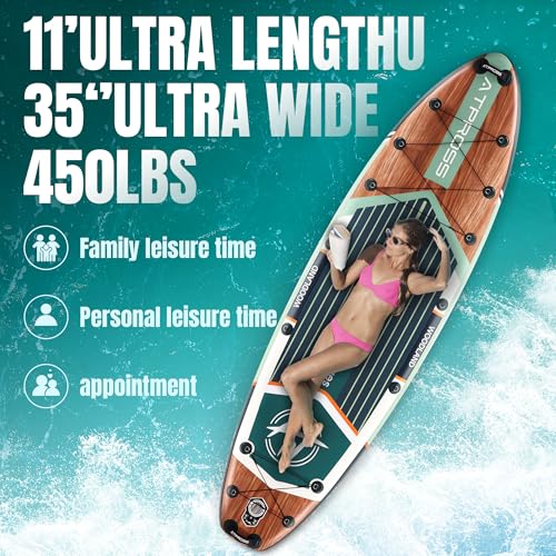 11'6"x35" Inflatable Stand Up Paddle Board 450LBS Weight Capacity Extra Wide Non-Slip Stable Deck Adult SUP,Premium Access...
