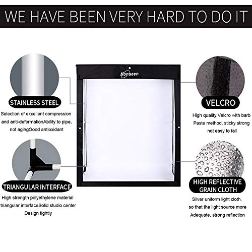 Photo LED Large Light Box Photography Konseen Professional 47"x20"x55" Continuous Lighting Flashery Video Studio Dimmable ...