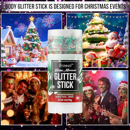 Brzeaf Body and Face Glitter, Body Glitter Stick, Shimmery& Long Lasting, Hair Eyeshadow Face Body Glitter, Singer Concert...
