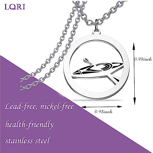 LQRI Kayak Necklace River Kayak Pendant Necklace Camping Canoe Gift Kayaking Boater Kayak Gift