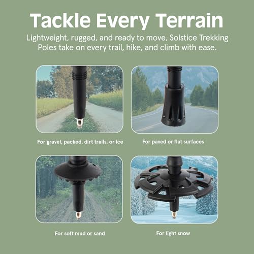 Retrospec Solstice Hiking Poles for Men & Women - Adjustable and Collapsible Lightweight Walking & Trekking Sticks - Alumi...