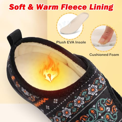 L-RUN Womens Slippers Wide Toe Box Barefoot Diabetic Shoes Women Ladies Winter House Shoes for Indoor and Outdoor