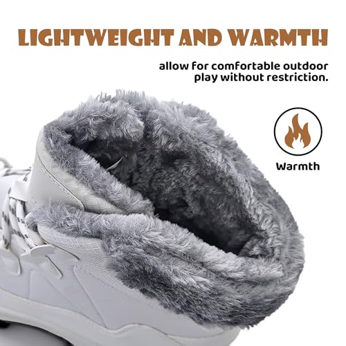 Umerigo Snow Boots Women Mid-Calf Warm Waterproof Anti-Slip Ankle Boots Winter Lace-up Booties Deep Tread Rubber Sole Faux...