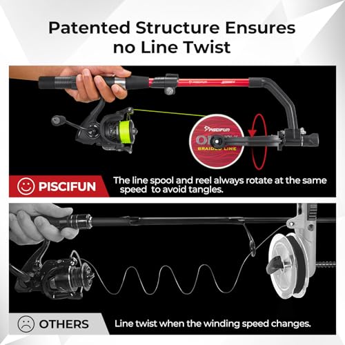 Piscifun Speed X Fishing Line Spool with Unwinding Function No Twist Line with Adjustable Aluminium Handle for Spinning Re...