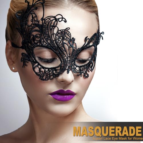 Aqearl Masquerade Mask for Women Lace Eye Mask Venetian Halloween Mask for Costume Party Prom Ball