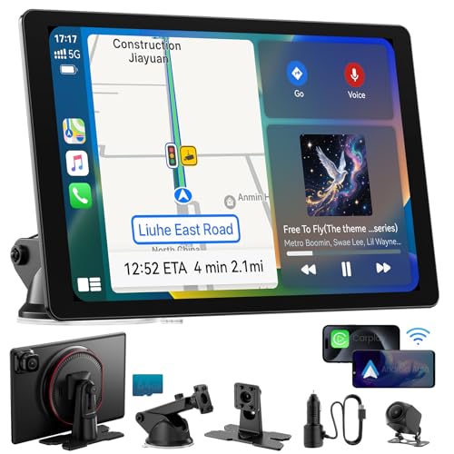 11" Extra Large Wireless Apple CarPlay Screen for Car – Ultra-Slim 0.16 Inch Touchscreen Car Stereo with Android Auto, 4K ...