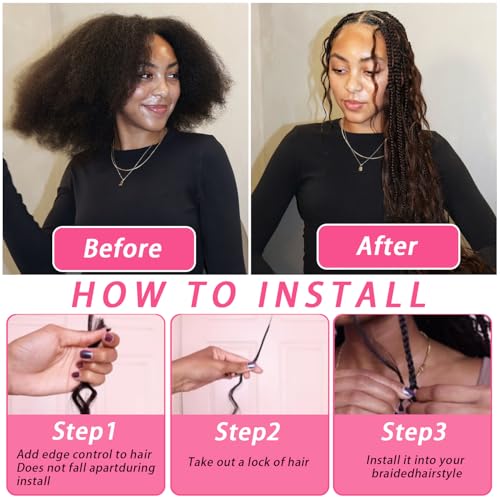 Body Wave Curly 4/27 Human Braiding Hair 100g One Bundle/Pack Bulk Human Hair for Braiding No Weft Human Hair for Boho Braids (24 inch, Body Wave 4/27)