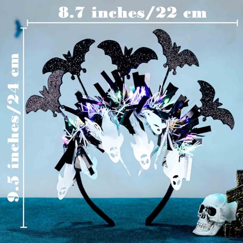 Acenail Light up Headband Halloween Black Bat Headbands Pumpkin Festival Headpiece Flashing Hair Accessories for Women