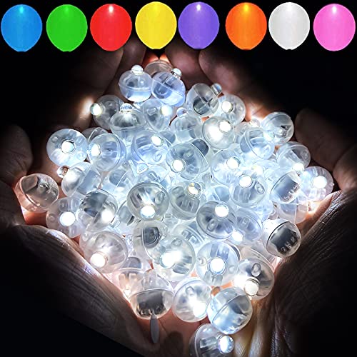 Aogist 100pcs White Balloon Lights,Long Standby Time Waterproof Mini Light,Battery Powered,Round LED Ball Lamp for Latex B...