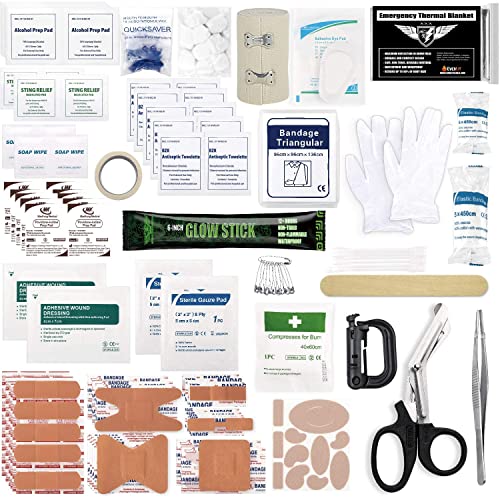 Everlit 180 Pieces Tactical First Aid Kit IFAK Molle EMT Pouch Outdoor Camping Emergency Kits for for Camping Boat Hunting...