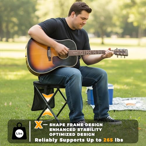 ABUUL Foldable Backpack Stool - Portable Pocket Chair with Storage Pouch, Convertible Satchel for Hands-Free Carry & Suppo...