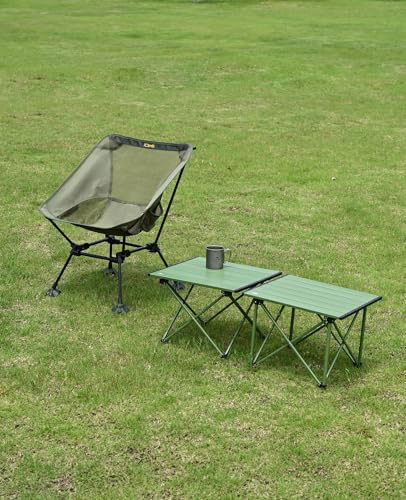 iClimb 1 Folding Table and 1 Anti-Sinking Chair Bundle, Ultralight Compact for Adults Outdoor Beach Backpacking Hiking Cam...