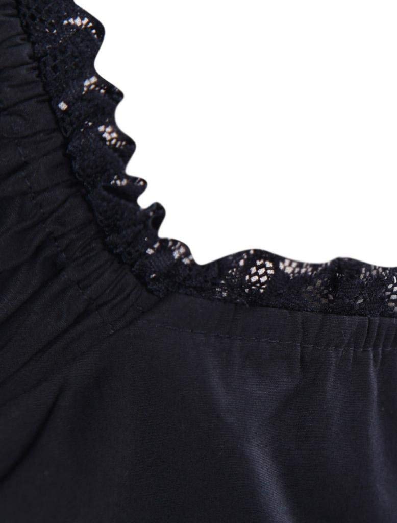 Ainclu Womens Classic Black Layered Lace-up Goth Lolita Dress L
