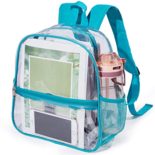 Jusdot Mini Clear Backpack 12"x6"x12" Stadium Approved See Through Bag Waterproof PVC Small Transparent Backpacks for Fest...