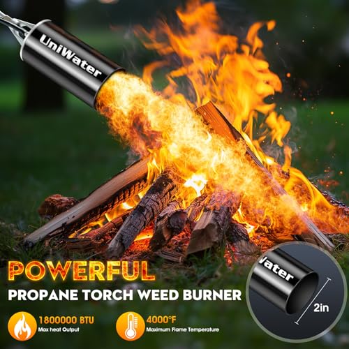Upgraded Propane Torch Weed Burner, Portable Garden Torch for Weed, Heavy Duty Blow Torch Flamethrower for Weed Burner, Hi...