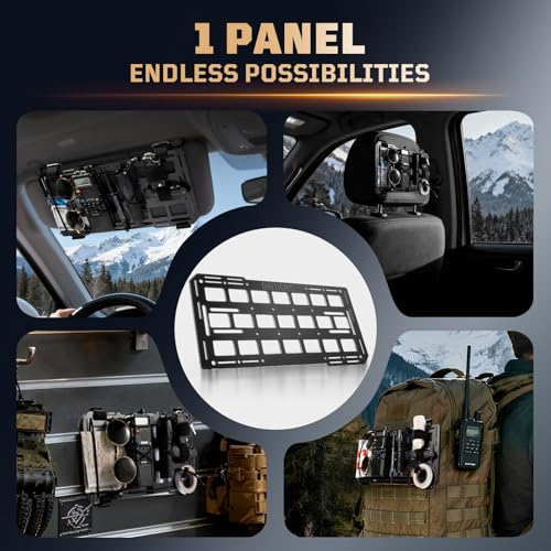 OneTigris Molle Visor Organizer, Fiberglass Rigid MOLLE Panel, Tactical Versatile Car Sun Visor Organizer Interior Accesso...