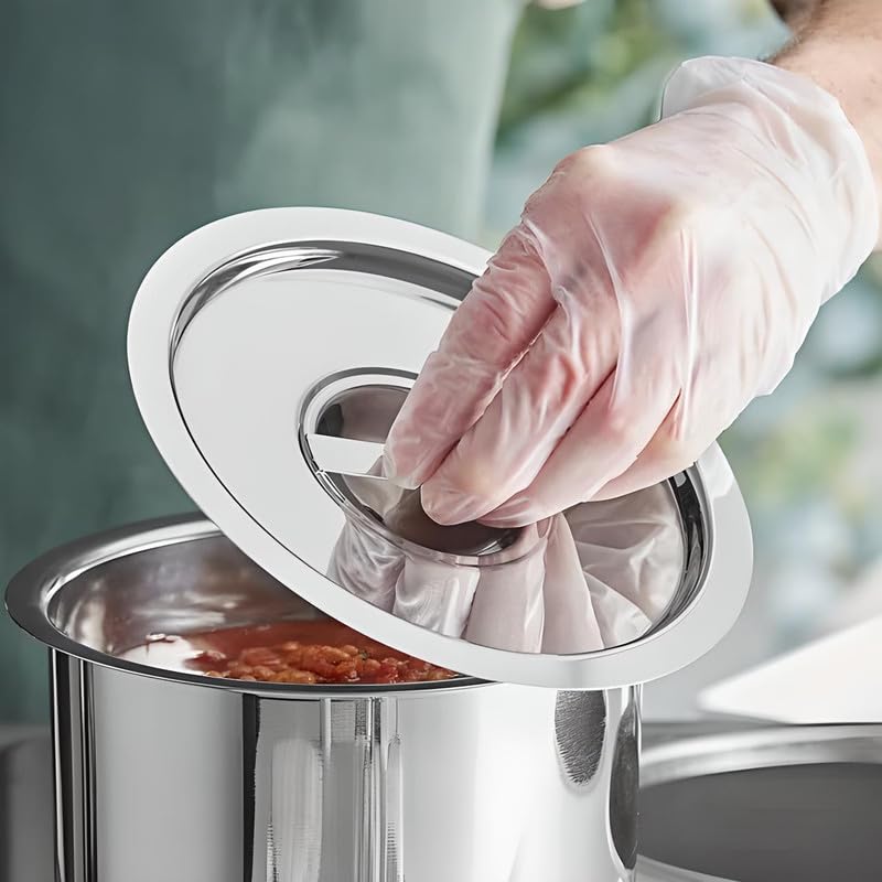 OCS Parts 4.25 Quart Bain Marie Pot with Lid Set | 7.75" x 6" Stainless Steel Pot for Warm or Cold Food, Home Kitchens, Stovetop, Steam Tables, Catered Events, Soup Warmers or Buffet and Salad Bars