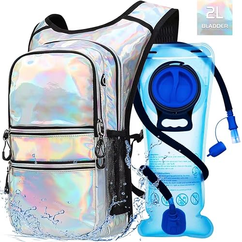 Mothybot Hydration Backpack Pack, Water Backpack 20L Capacities Included 2L Hydration Bladder, Festival Essential - Rave H...