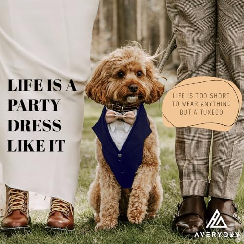 AVERYDAY Dog Tuxedo for Wedding Outfit, Dog Suit and Tie Costumes for Birthday, Halloween, Cosplay, Christmas Party, Pet F...