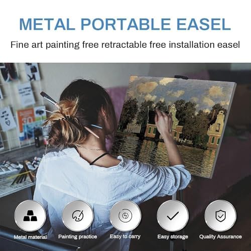 Art Easel Stand for Painting and Sign - RRFTOK Aluminum 66 Inch Metal Tripod Adjustable Portable Easels for Display - Canv...