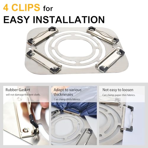 4 Season Tent + Tent Stove Jack, 2 Person Waterproof Tent, Stainless Steel Clip-On Stove Jack with Chimney Hole for Winter...