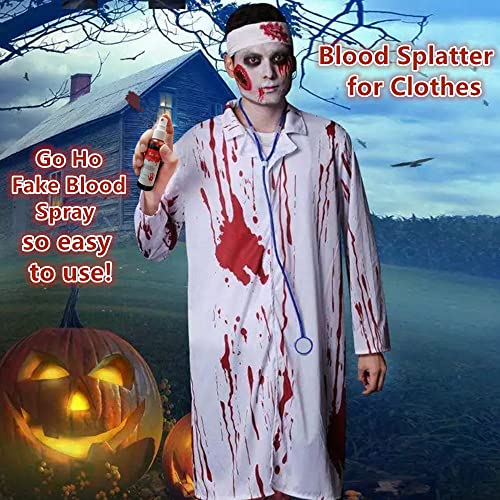 Go Ho Blood Splatter Fake Blood Washable(2.1 oz),Halloween Fake Blood Spray Eye Blood Drops Body Paint,Fake Blood for Clot...