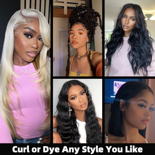 Short Straight Human Hair Bundles 10 12 14 16 Inch Human Hair Bundles 100% Unprocessed Brazilian Virgin Hair Bundles Weave Human Hair Extensions For Daily Life