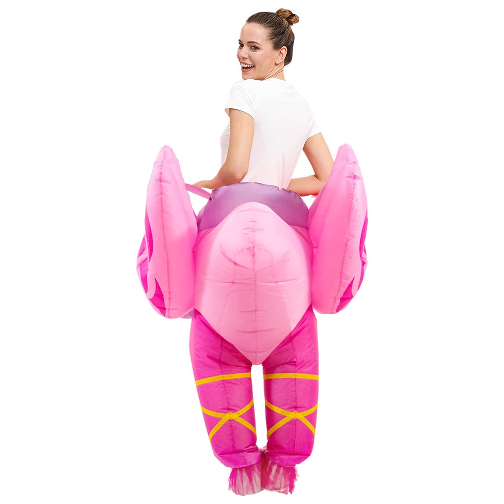 KOOY Inflatable Flamingo Costume Adult, Inflatable Costumes Women Men, Pink Flamingo Funny Suit Blow Up Costume for Adults, Party Halloween Costumes