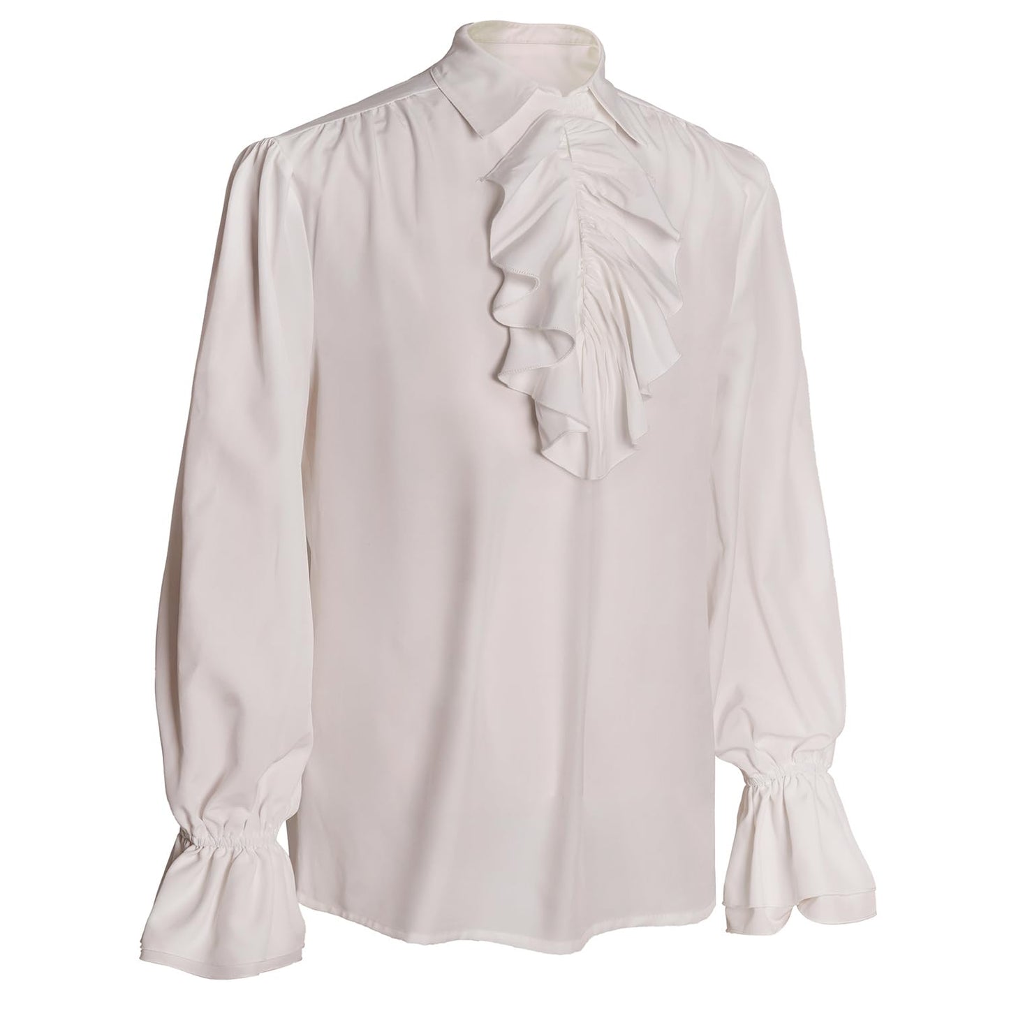 Mens Pirate Shirt Vintage Long Sleeve Blouse Renaissance Ruffled Tops (Z3241, S)