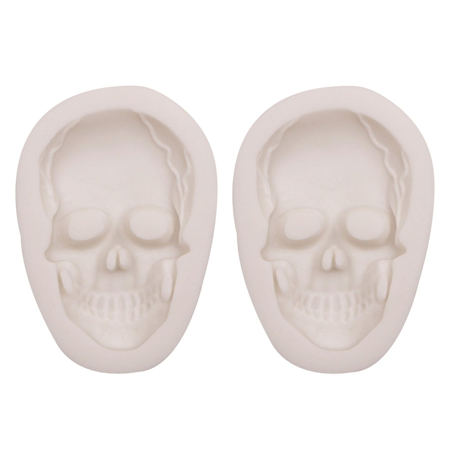 Skulls Silicone Mold Halloween Skull Molds for Baking Skeleton Silicone Mold for Cake Decoration Topper Chocolate Candy Cake Pop Popsicle Polymer Clay Crafts Set of 2
