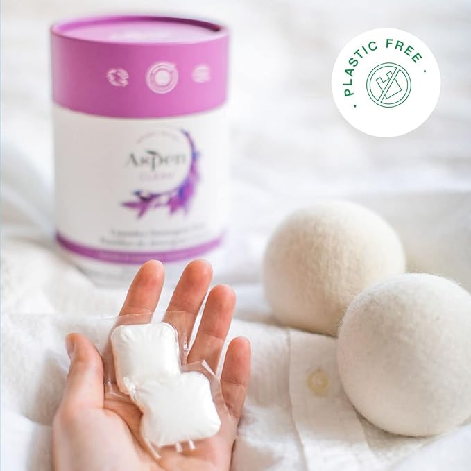 Aspen Clean Lavender Laundry Pods, New and Improved Packaging, Zero Plastic, EWG Verified™, Hypoallergenic Natural Laundry Detergent - 36 Count