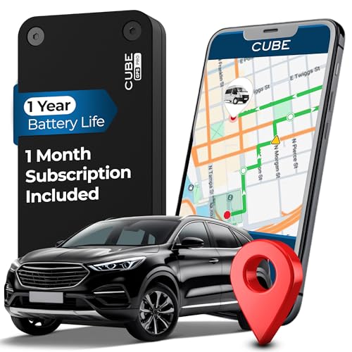 Cube Pro GPS Tracker for Vehicles with Built-in 1 Year Battery - IP67 Waterproof Real Time GPS Tracker for Cars - iOS & An...