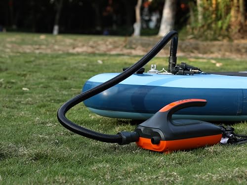 Tuomico 20PSI High Pressure SUP Electric Air Pump,Dual Stage Inflation Paddle Board Pump for Inflatable Stand Up Paddle Bo...
