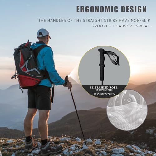 Ultralight Carbon Fibre Hiking Poles, 2-Piece Set, Collapsible Hiking Poles with Moisture Transferring Handle, Storage Bag...