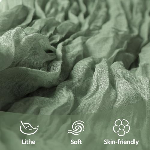 6 Pack Sage Green Cheesecloth Table Runner 10Ft Gauze Cheese Cloth Table Runner 35x120 Inch Boho Sheer Rustic Fabric for P...