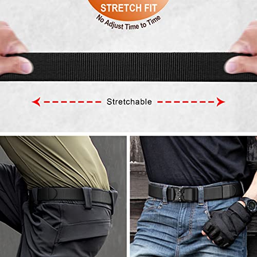 Men's Tactical Belt,Military Rigger Elastic Nylon Belt fo Gift Men Work Heavy Duty 1.5",QUICK RELEASE