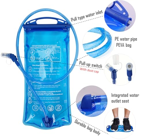 Outdoor Hydration Pack with 2L Water Bladder,Lightweight Running Backpack,Large Capacity Cycling Backpack,Daypack for Hiki...