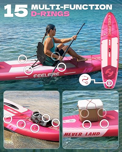 Feelfire 11‘x34 Extra Wide Dual SUP Bundle | 420lbs Capacity | Military-Grade PVC | 11' Inflatable Paddle Boards + Full Ac...